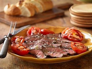 Grilled Balsamic Steak and Tomatoes