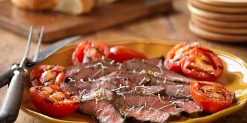 Grilled Balsamic Steak and Tomatoes