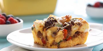 Spicy Beef Breakfast Strata