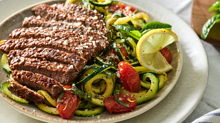 Blackened Cubed Steaks with Zoodles