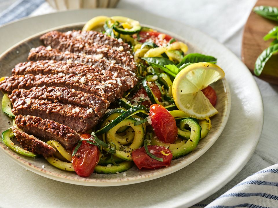 Blackened Cubed Steaks with Zoodles