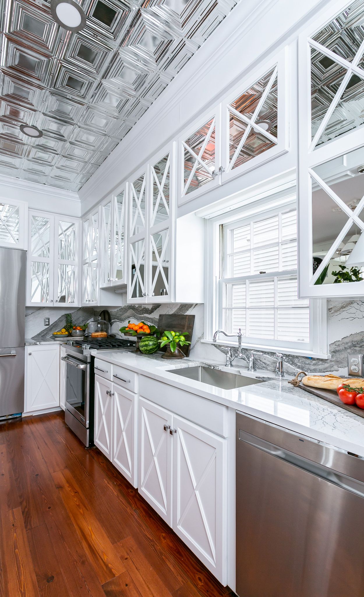Cambria Skara Brae countertops and backsplash.