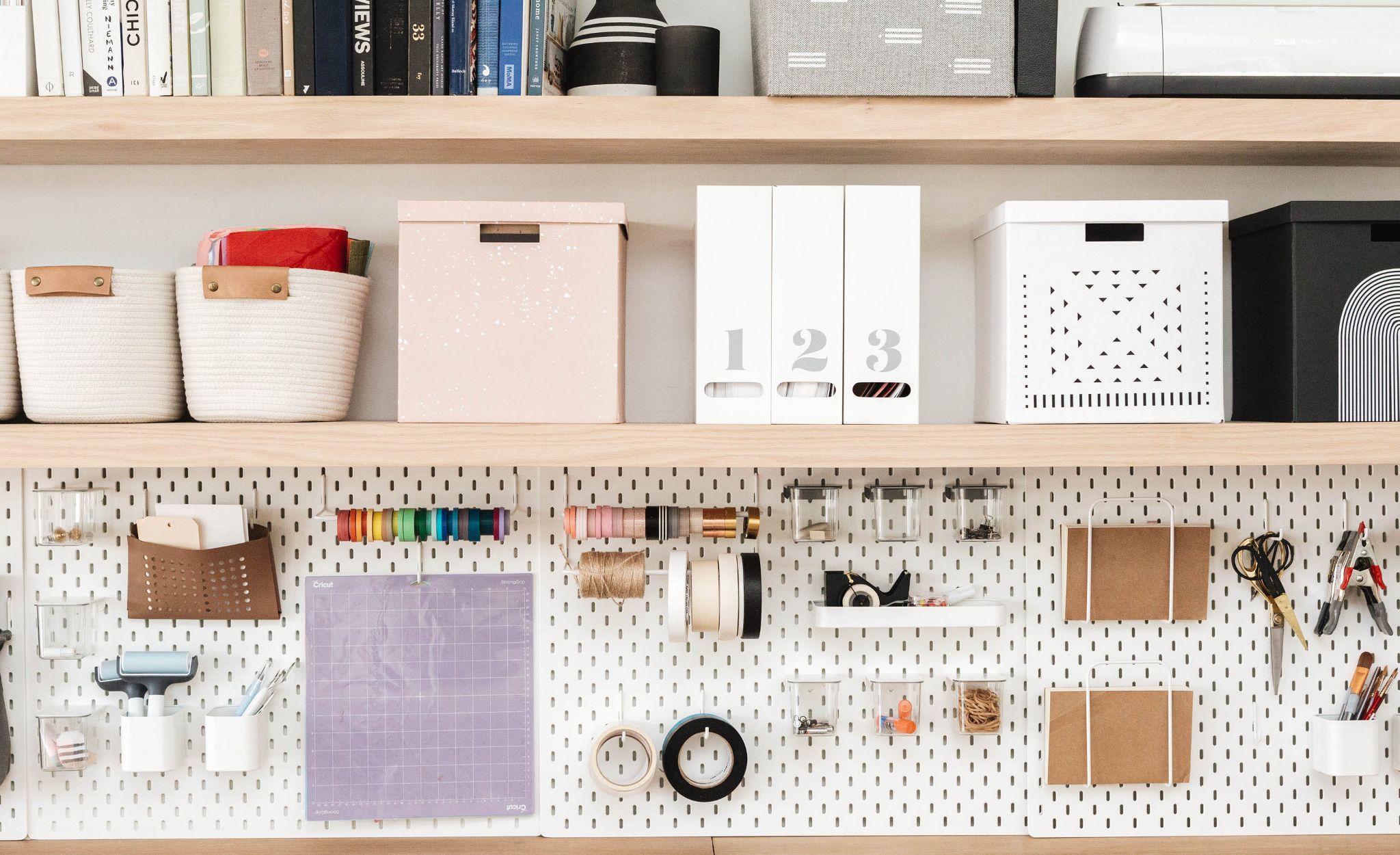 Detail of Studio 125 workspace shelving.