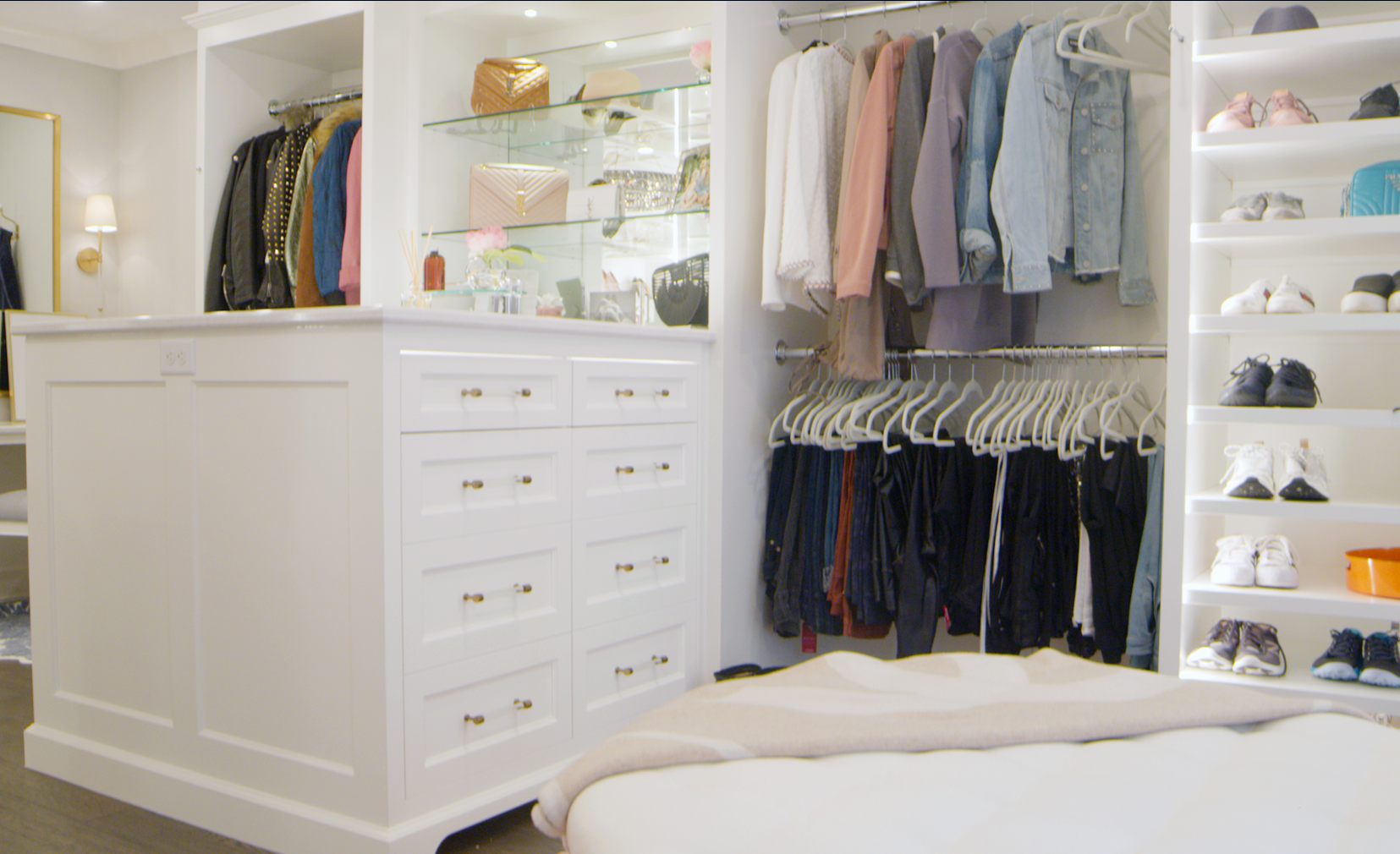 A view of Carly Zucker's organized closet.