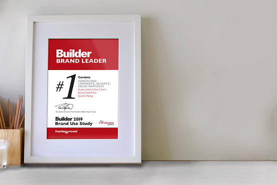 Hanley Wood Builder Remodeler Cambria-quartz-countertop-ranked-number-one-plaque-closeup