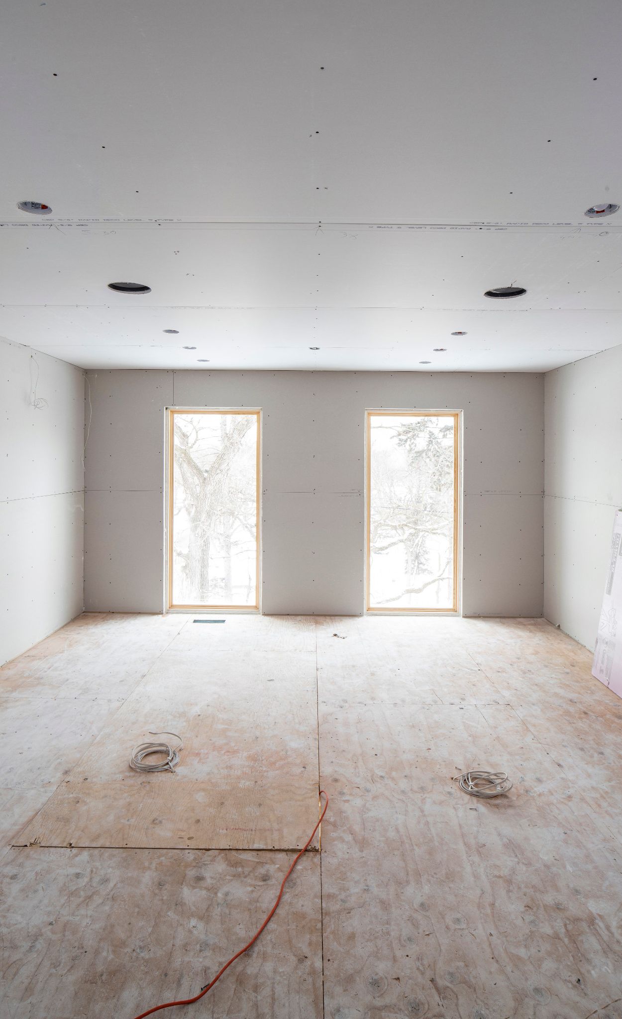 The empty closet is show before renovation started.