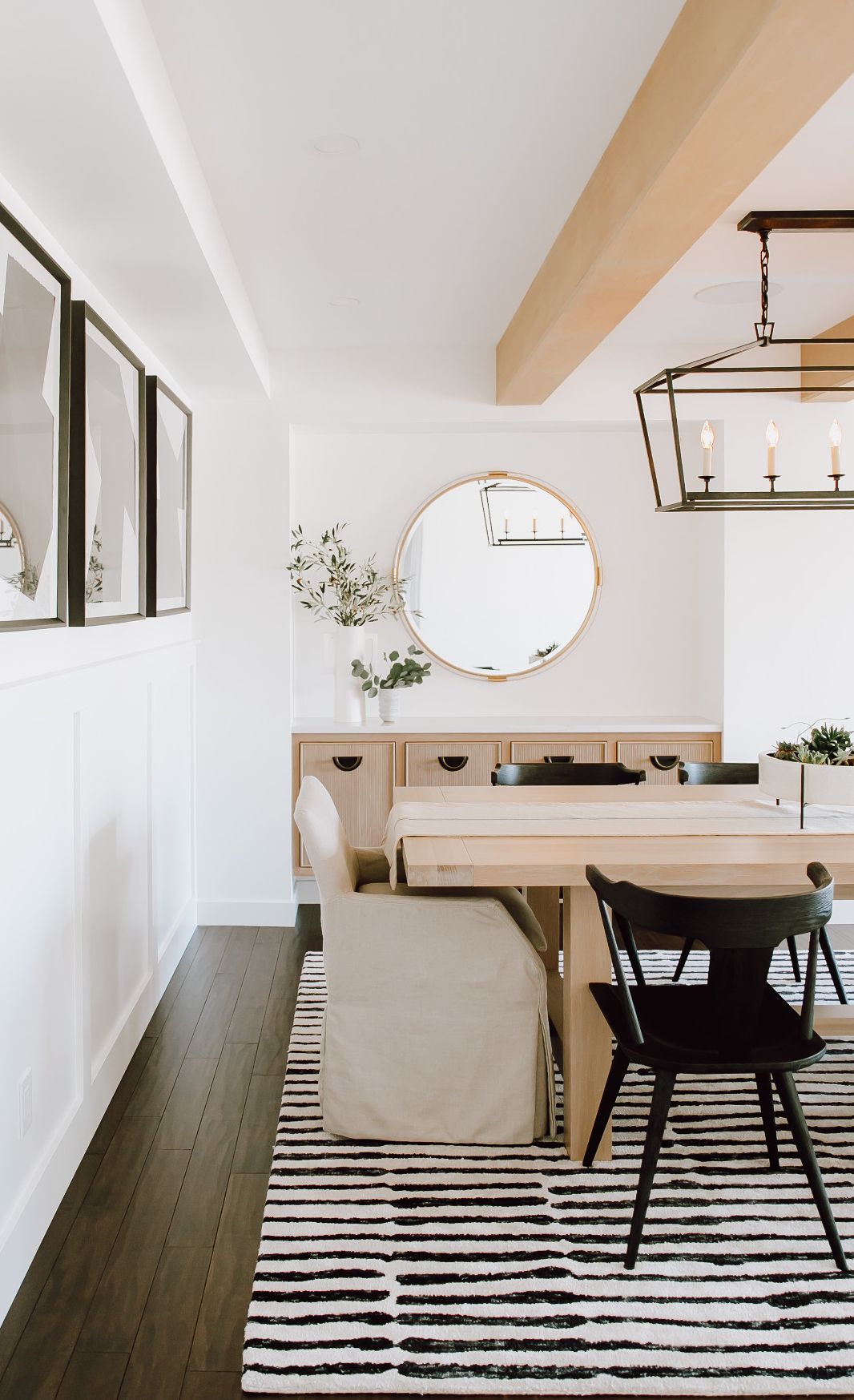 High contrast dining space