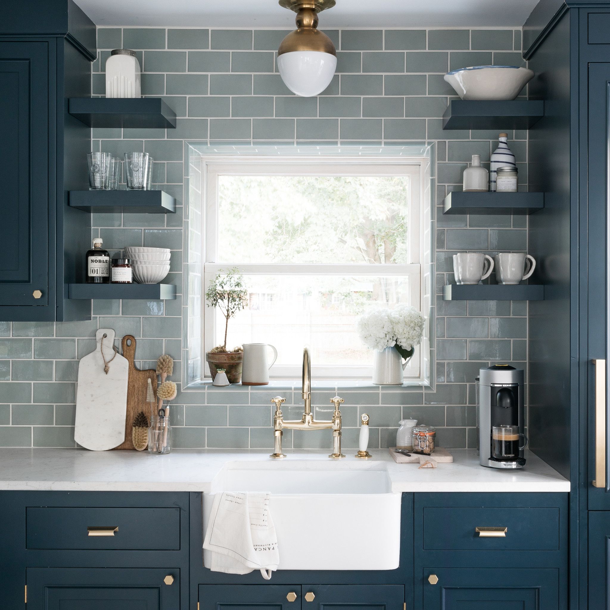 Navy and gray kitchen with Torquay Matte™ countertop.