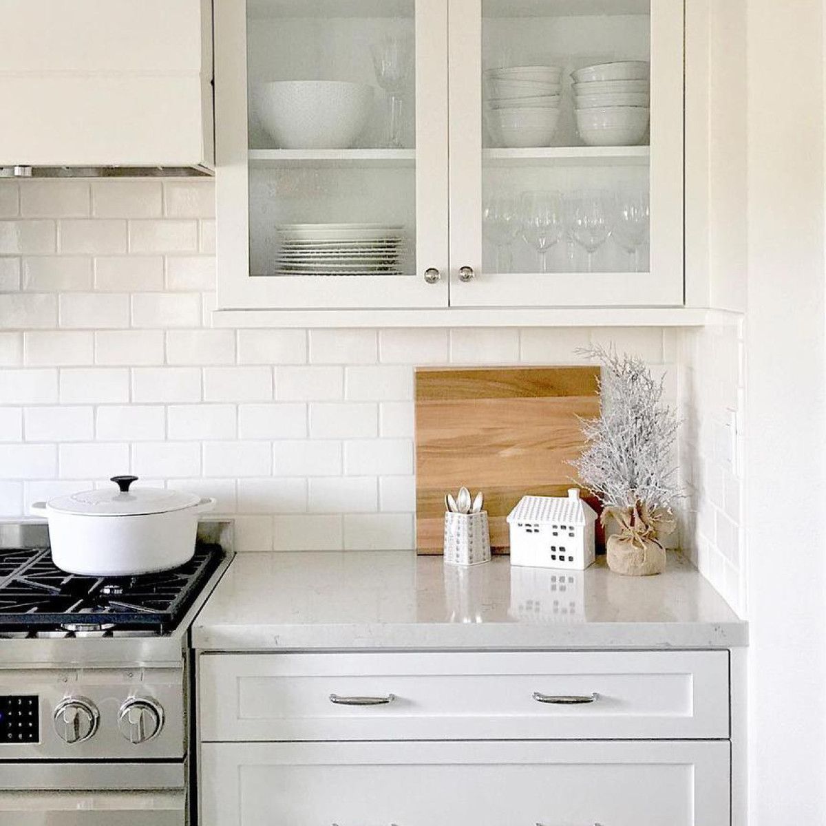 Decorate your kitchen for Christmas with a mix of décor and serveware.