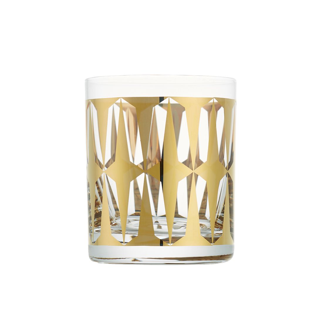 Modern Pantry Drake metallic gold double old-fashioned glasses by CB2
