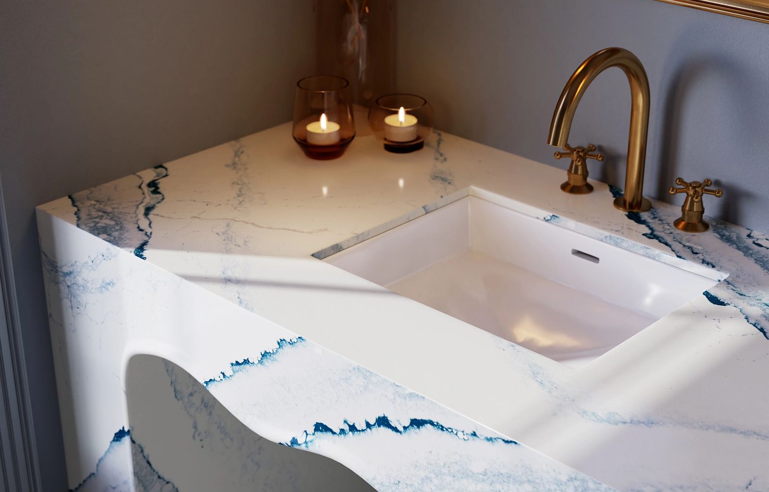 Bathroom Inverness Bristol Bay CambriaQuartz Slab