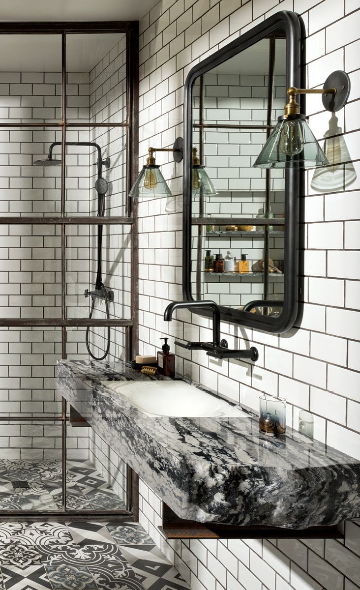 A raw-edge Levven vanity.