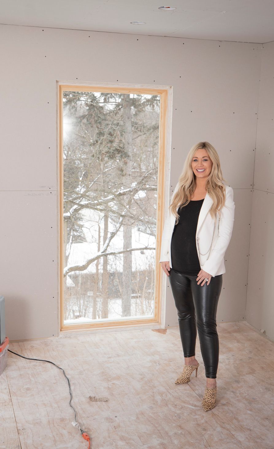 Carly Zucker poses in her designated closed before construction starts.