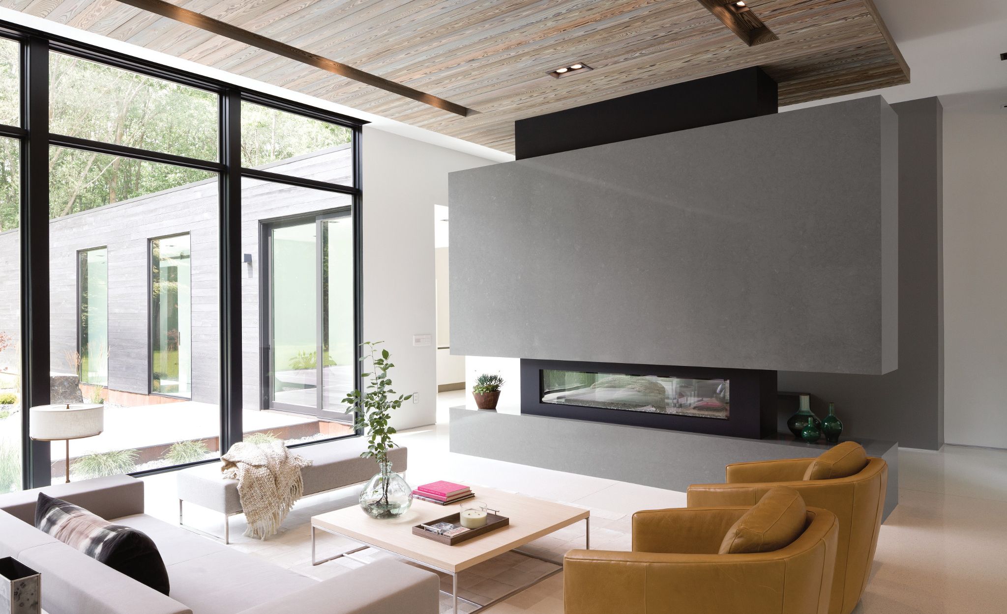 Cambria Carrick fireplace in a contemporary home.