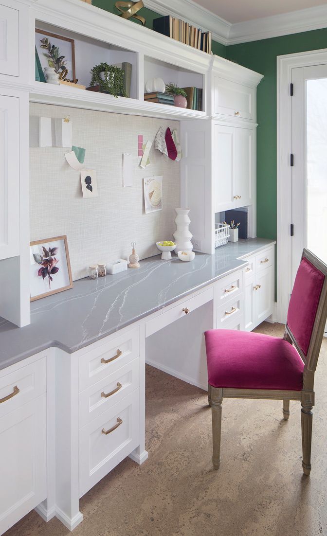 Inviting workspace with Queen Anne™ countertop.