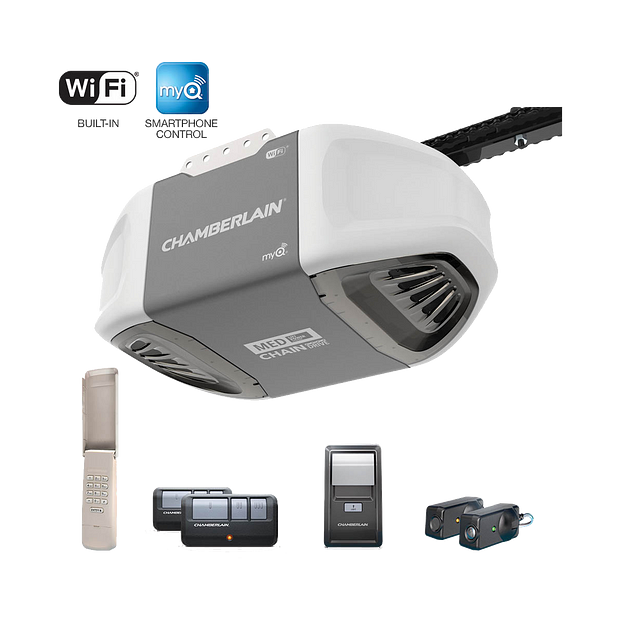 C450 C450C Smartphone-Controlled Durable Chain Drive Garage Door Opener with MED Power IN BOX
