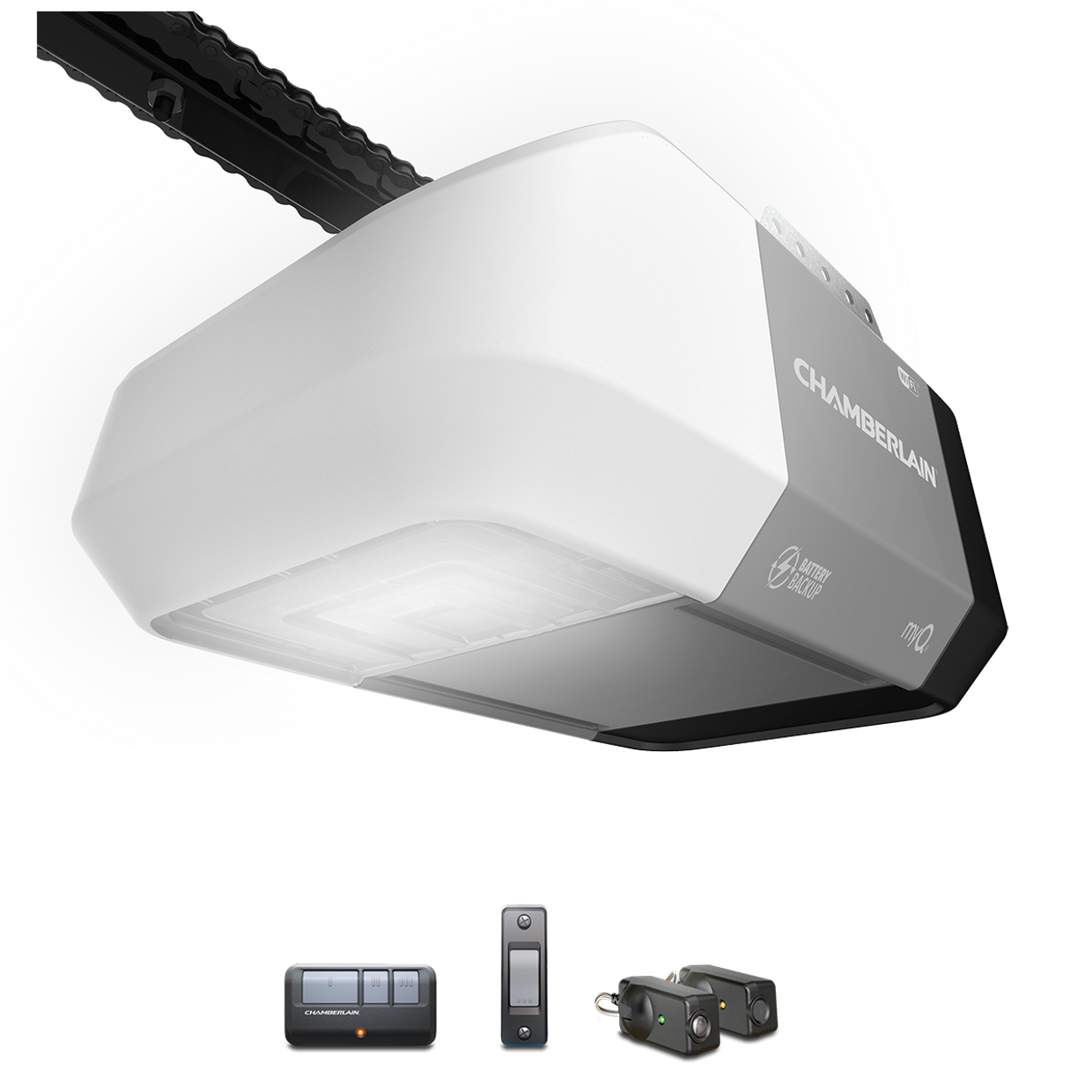 C273 Durable Battery Backup Chain Drive Garage Door Opener Chamberlain