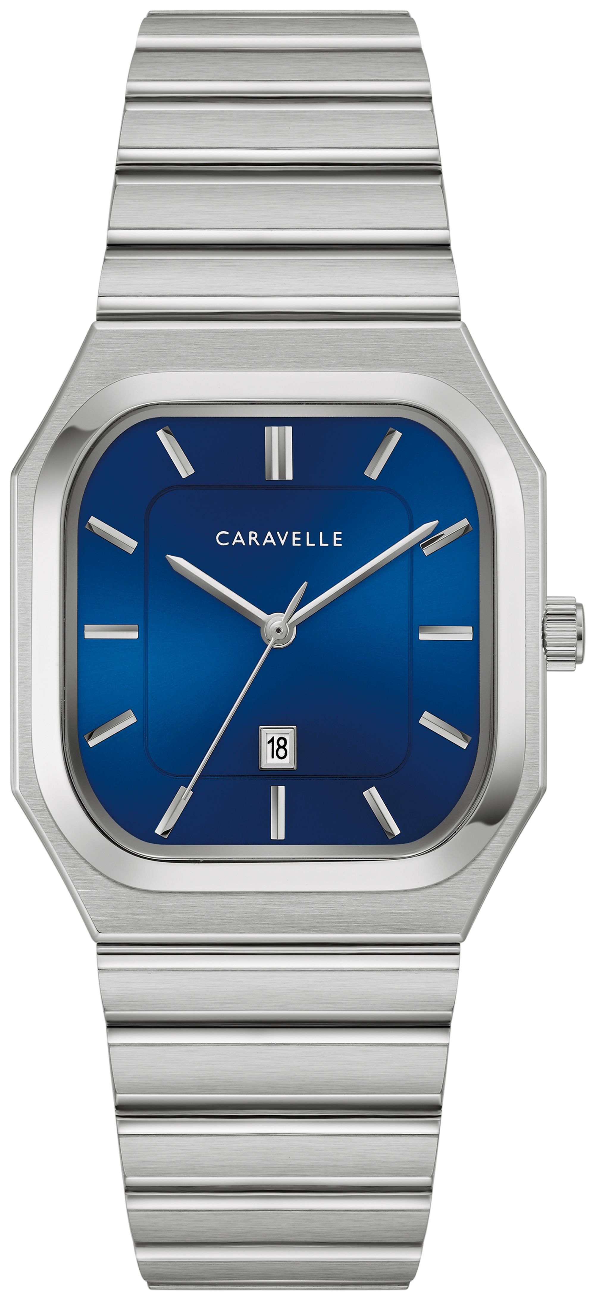 Caravelle Designed By Bulova Mens Silver Tone Stainless Steel Bracelet Watch 43b176, One Size, White