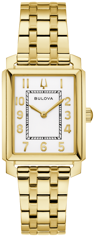 Bulova 97L186 Sutton Rectangle Dial Ladies Watch - White
