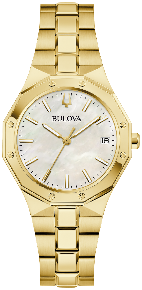 Bulova 97M119 Prestige Mother of Pearl Dial Ladies Watch - White