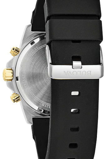 bulova men's 98b127 marine star black dial strap watch