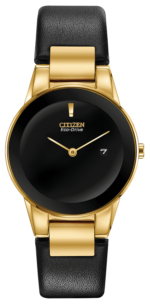 GA1052-04E Eco-Drive Black Leather Ladies Watch