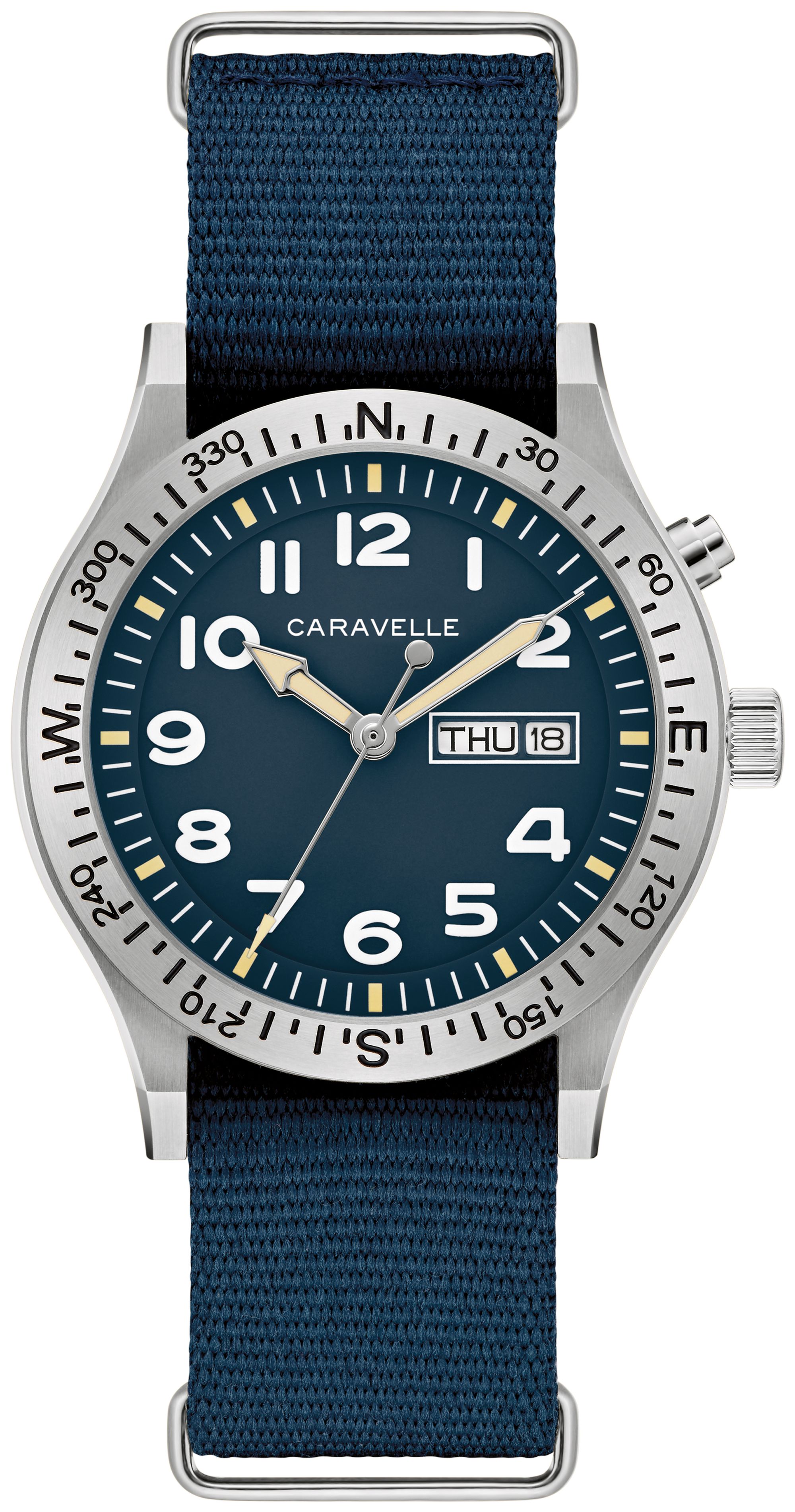 Bulova Caravelle Light Up Nylon Strap Vintage Casual Men's Watch - 43C126 Gifts for Him