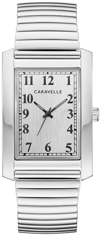 Caravelle 43A157 Traditional Expansion Band Dress Men Watch - Silver