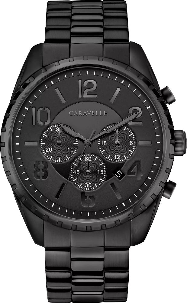 Caravelle 45B150 Black Ion Plated Sports Watch - Black