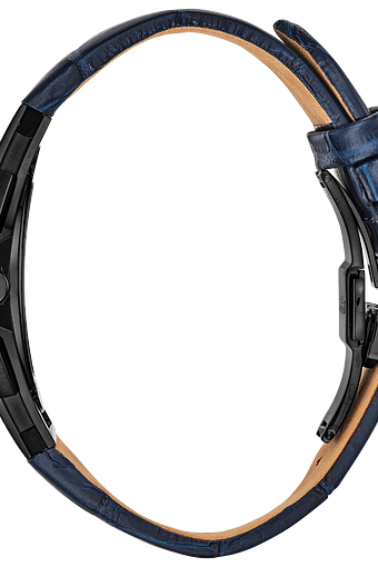 bulova curved watch blue