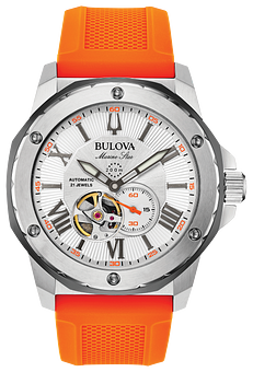 bulova chronograph alarm marine star 100m