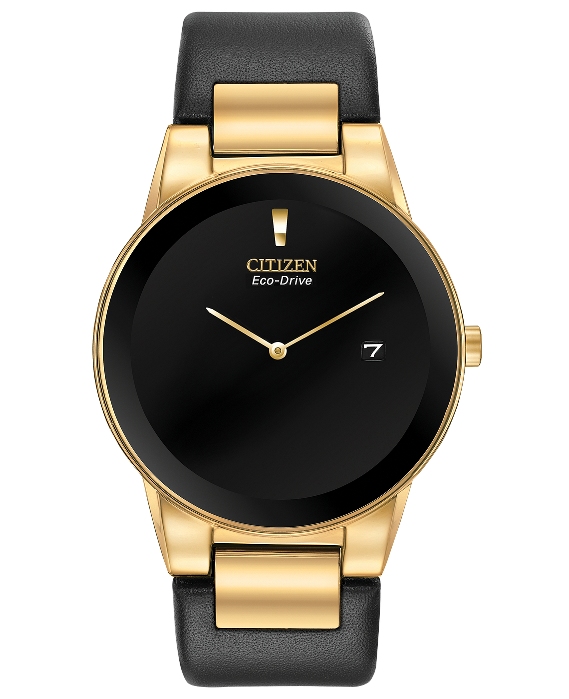 Citizen Axiom Men's Eco-Drive Gold Black Dial Watch | Citizen
