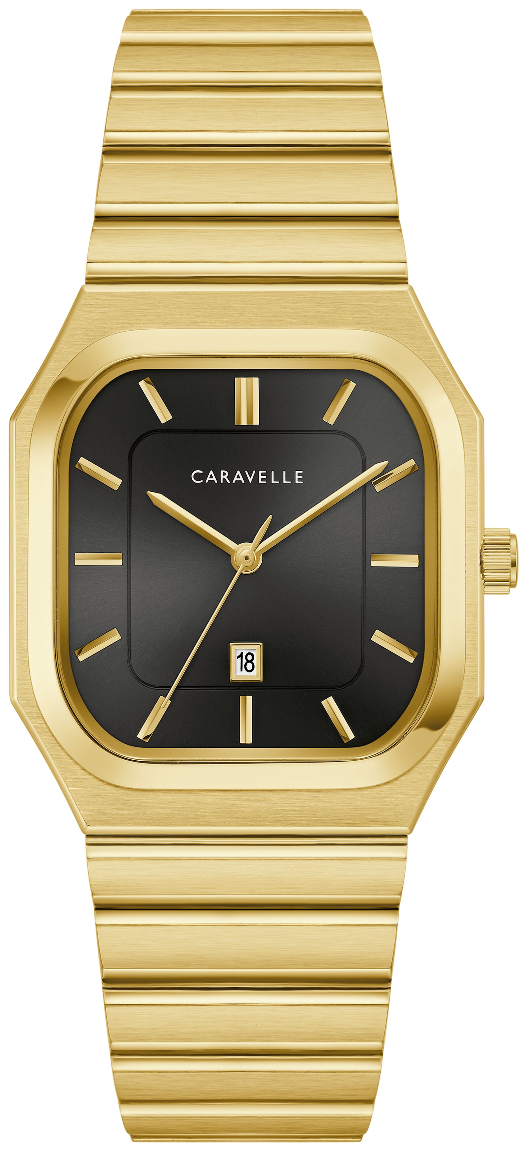 Caravelle Designed By Bulova Mens Gold Tone Stainless Steel Bracelet Watch 44b131, One Size, Yellow