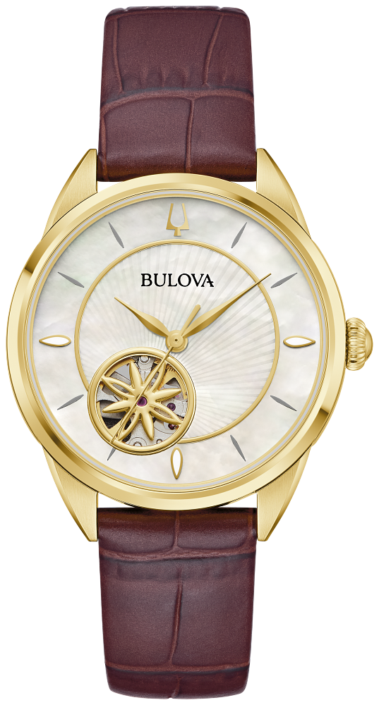 Bulova 97L179 Sutton Mother of Pearl Dial Automatic Ladies Watch - White
