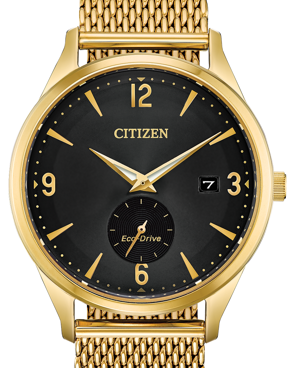 BTW Men's EcoDrive BV111256E Black Face Gold Watch Citizen