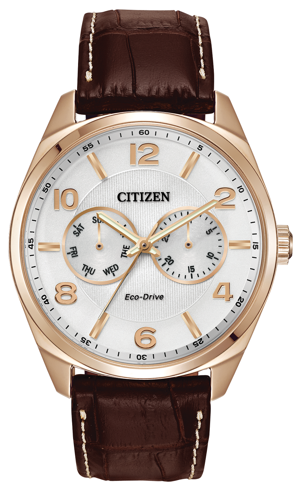 Corso - Men's Classic AO9023-01A Brown Leather Strap Watch | Citizen