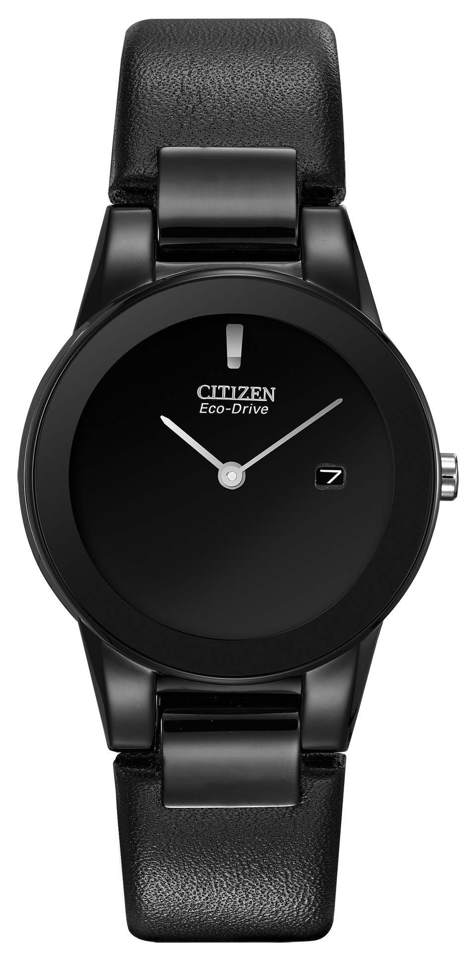 Axiom - Ladies Eco-Drive Black Leather Band Blank Face Watch | Citizen