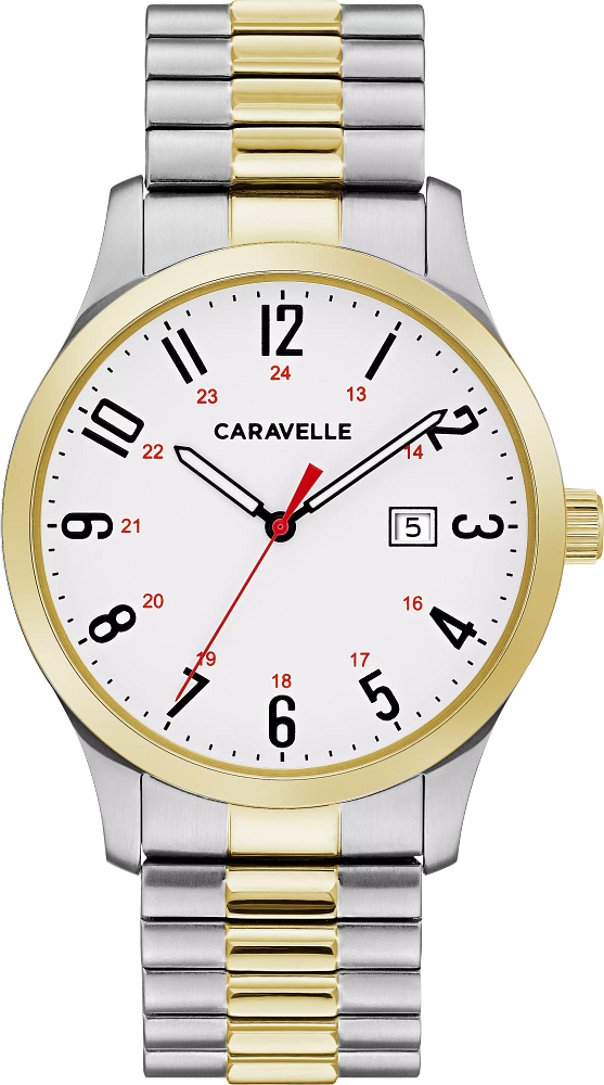 Caravelle 45B147 Traditional Expansion Band Men Watch -White