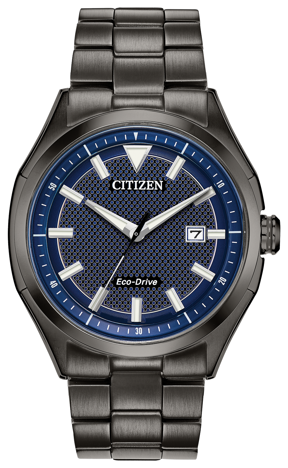 Citizen WDR Eco-Drive Black Blue Dial Stainless Steel Watch | Citizen