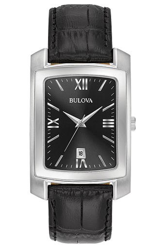 Bulova Classic Men S Black Dial Rectangular Classic Watch Bulova