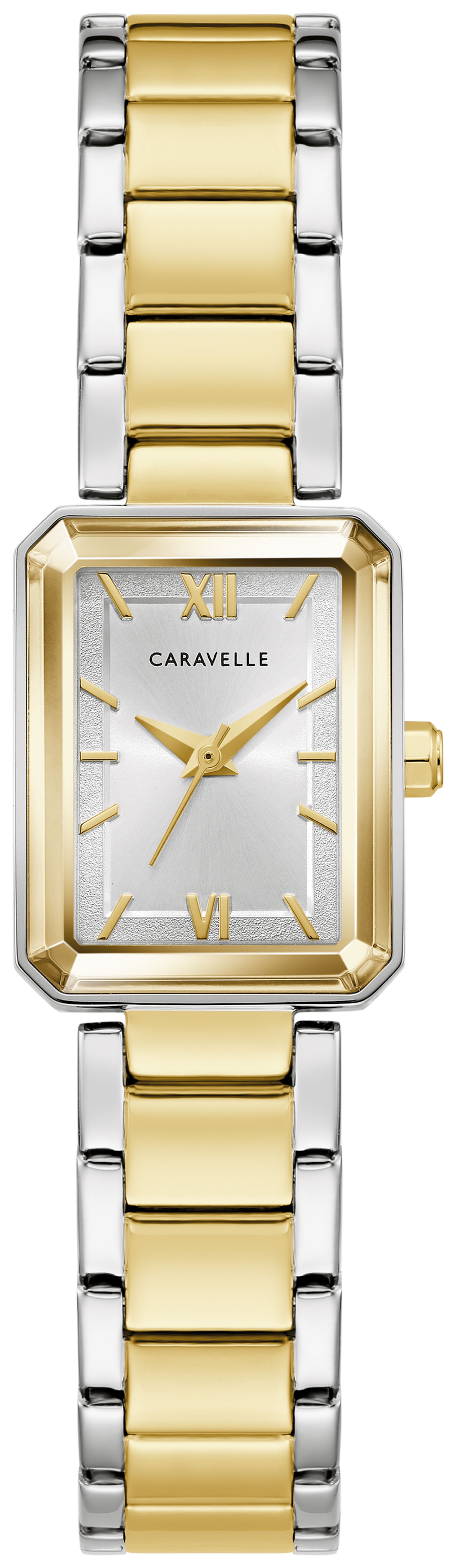 Caravelle Designed By Bulova Modern Car Womens Two Tone Stainless Steel Bracelet Watch 45l193, One Size, Yellow