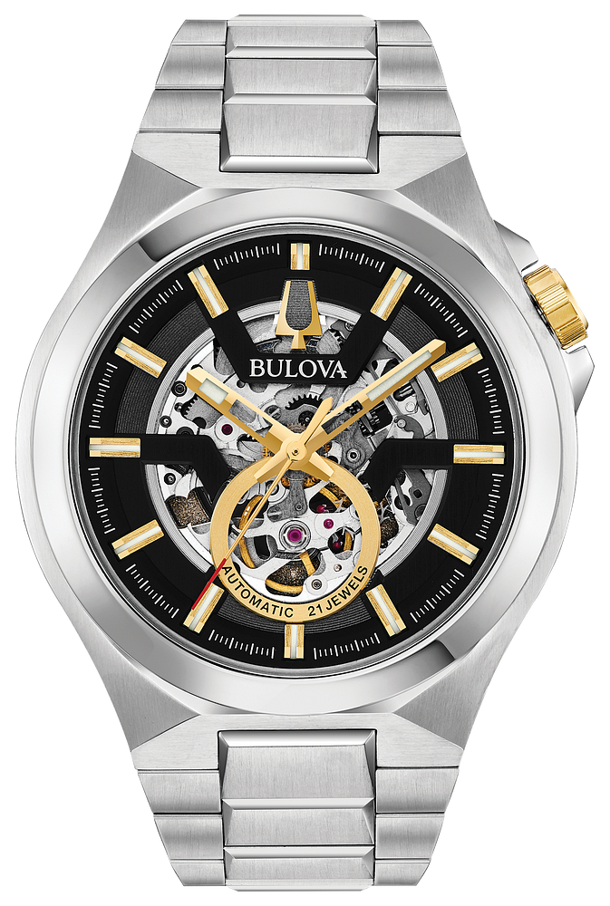 98A224 Maquina Skeleton Dial Automatic Men Watch