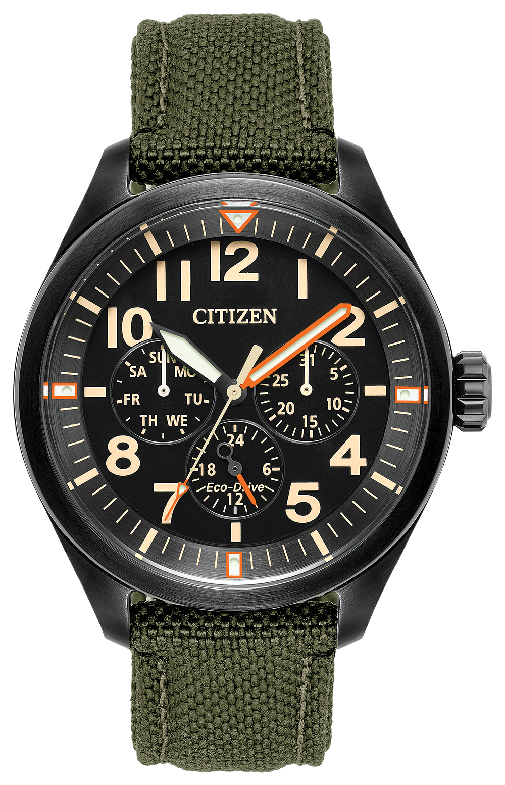 Chandler - Men's Eco-Drive BU2055-16E Dark Green Strap Watch | Citizen