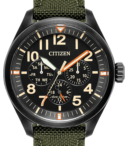 citizen eco drive watch green and black