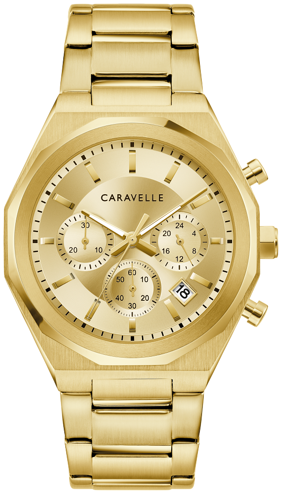 Caravelle 44A123 Chronograph Dress Men Watch - Champagne