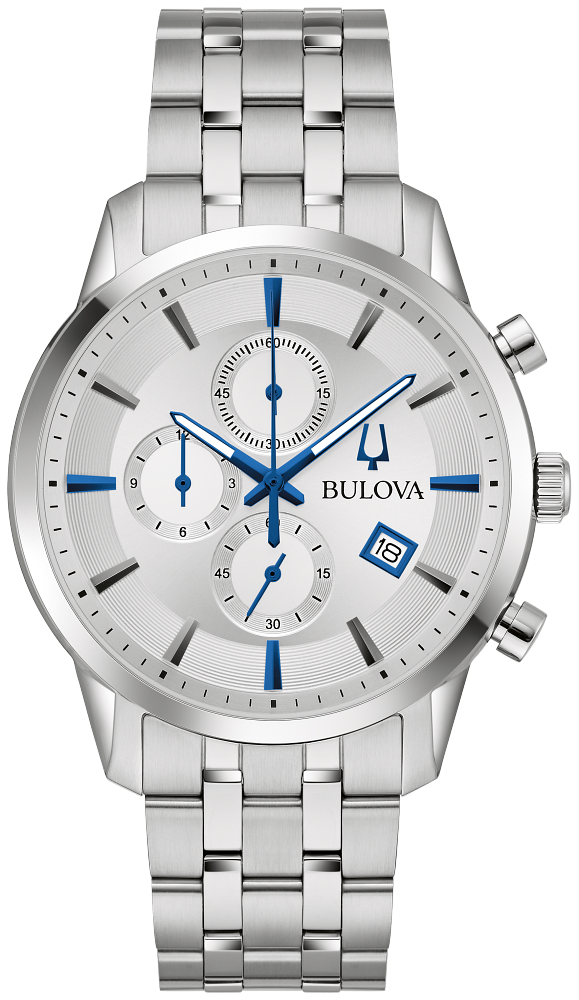 Bulova 96B404 Sutton Chronograph Men Watch - Silver