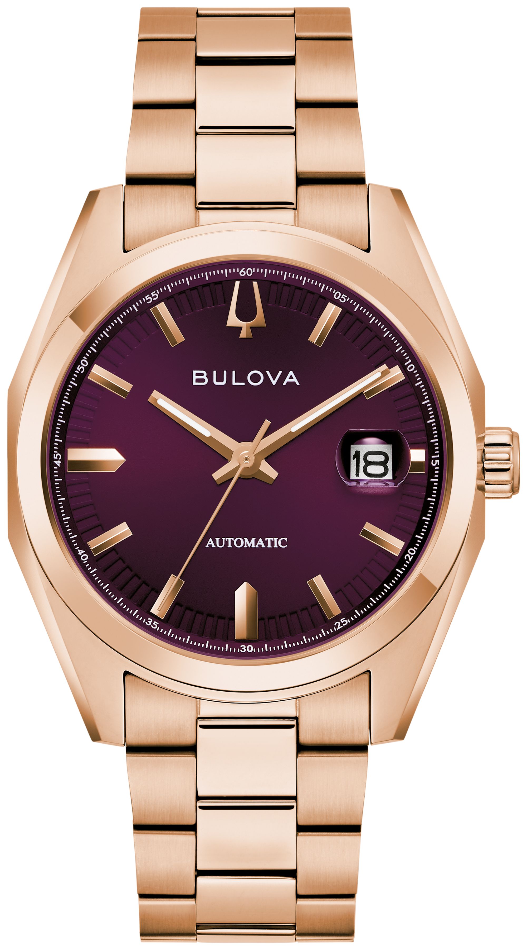 Bulova Men's Classic Surveyor Automatic Rose Gold-Tone Stainless Steel Bracelet Watch 39mm - Rose Gold-tone