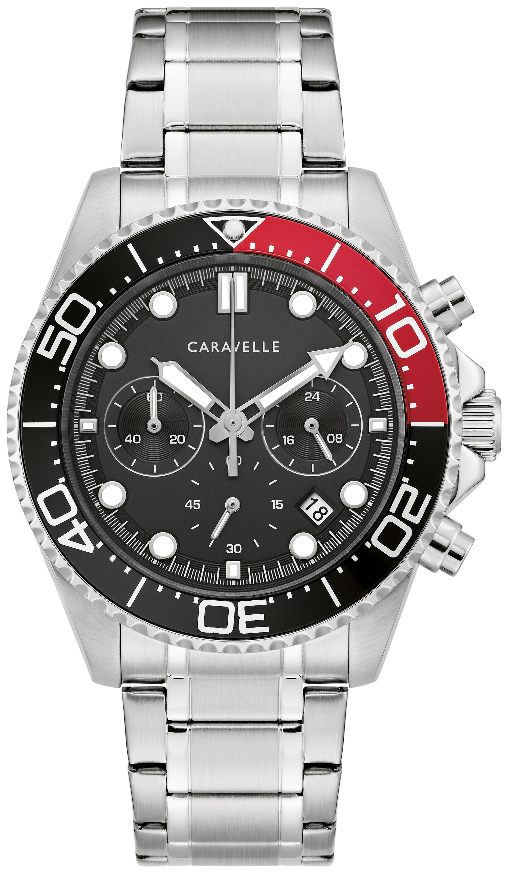 Caravelle Designed By Bulova Aqualuxx Mens Chronograph Silver Tone Stainless Steel Bracelet Watch 43b182, One Size, White