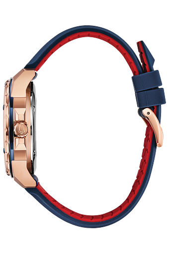 Bulova Marine Star Blue Dial Rose Gold Stainless Steel Watch Bulova