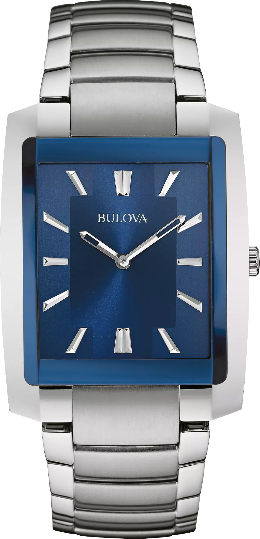 Bulova Classic Men's Square Blue Dial Classic Stainless Steel Watch ...